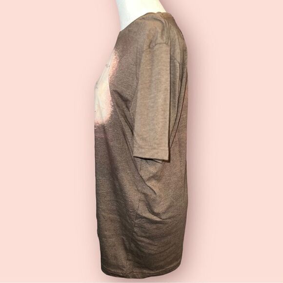 Handmade Tee (S M L) 'Yeehaw' Bleach Splattered Pattern T-Shirt - Picture 5 of 10